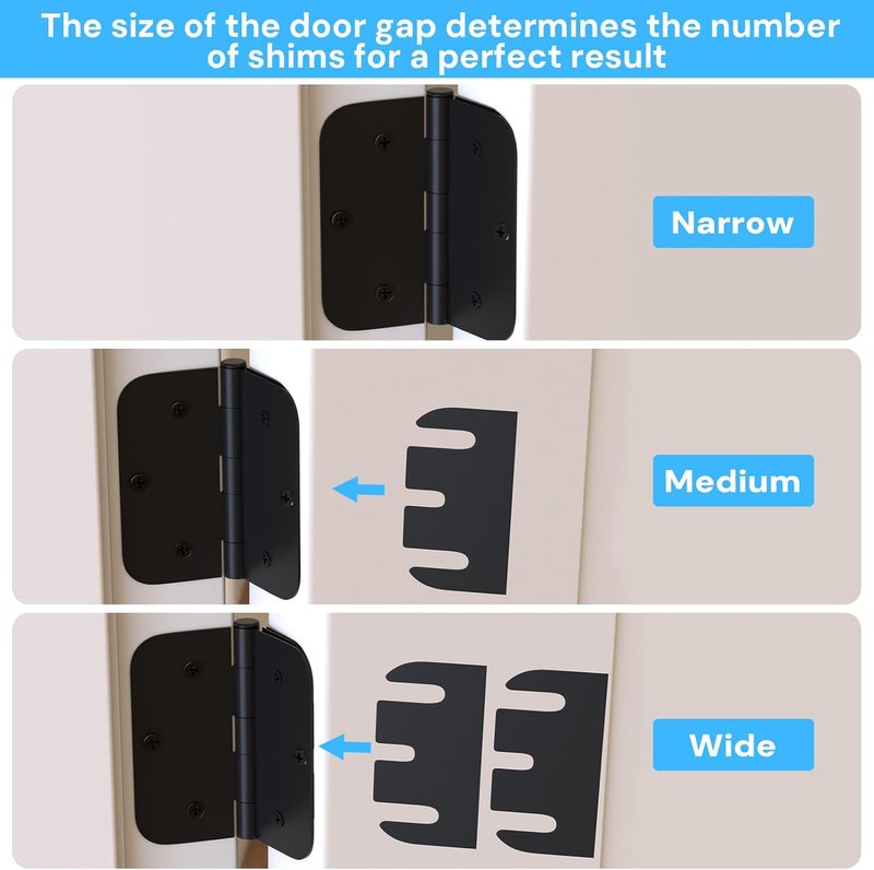 QUFA Door Hinge Shims, Filling Gaps in Interior Doors Adjusting The Spacing to Align Them, Used to Solve Problems Such As Door Air Leakage, Can Be Trimmed,3.5 Inch (15, 3.5 Inch Hinge Shims) - Image 5